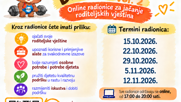 Počinje novi ciklus online radionica jačanja roditeljskih vještina!